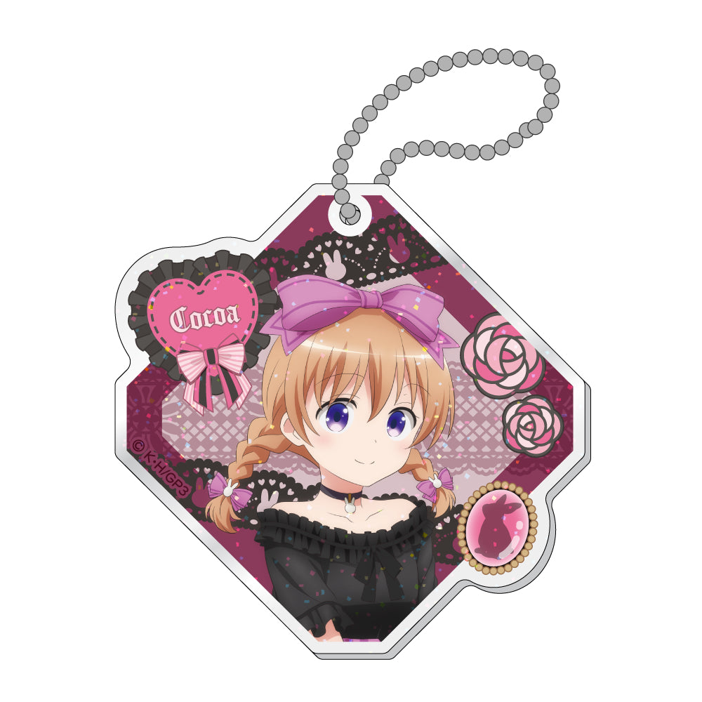 ラメ入りアクリルキーホルダー / ココア