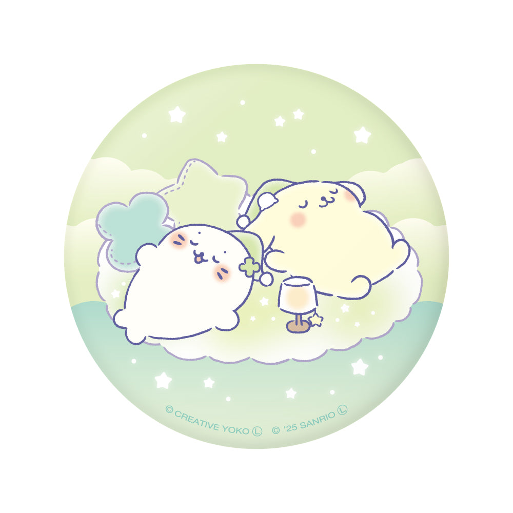 しろたん × サンリオキャラクターズ vol.3 ぷにぷに缶バッジ / しろたん×ポムポムプリン