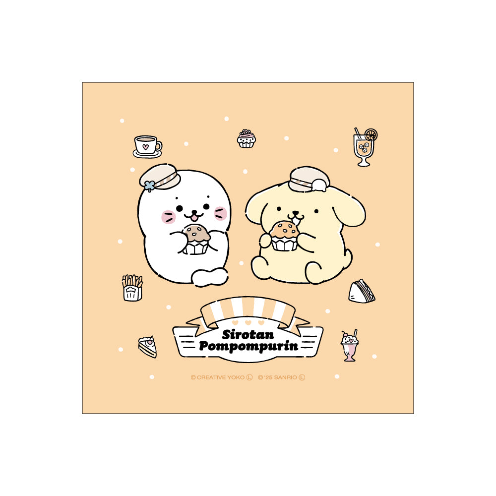 しろたん × サンリオキャラクターズ vol.3 ハンドタオル / しろたん×ポムポムプリン