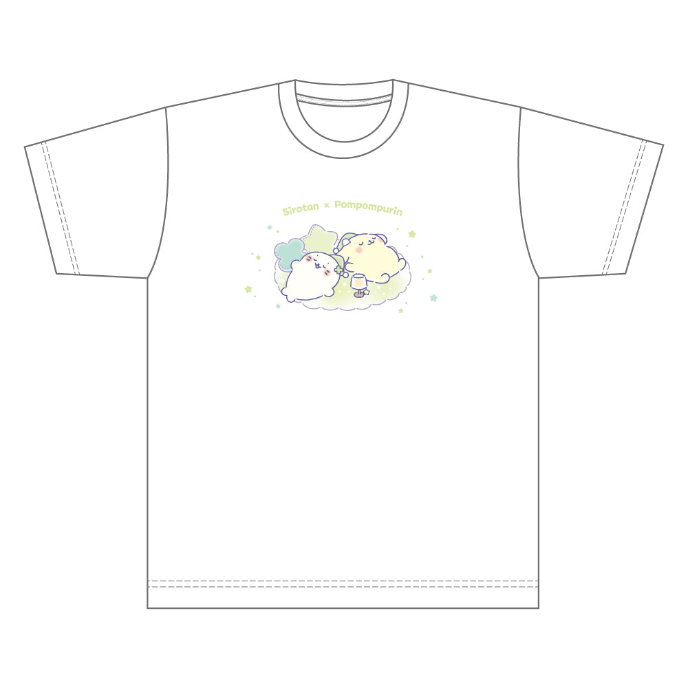 しろたん × サンリオキャラクターズ vol.3 Tシャツ / しろたん×ポムポムプリン