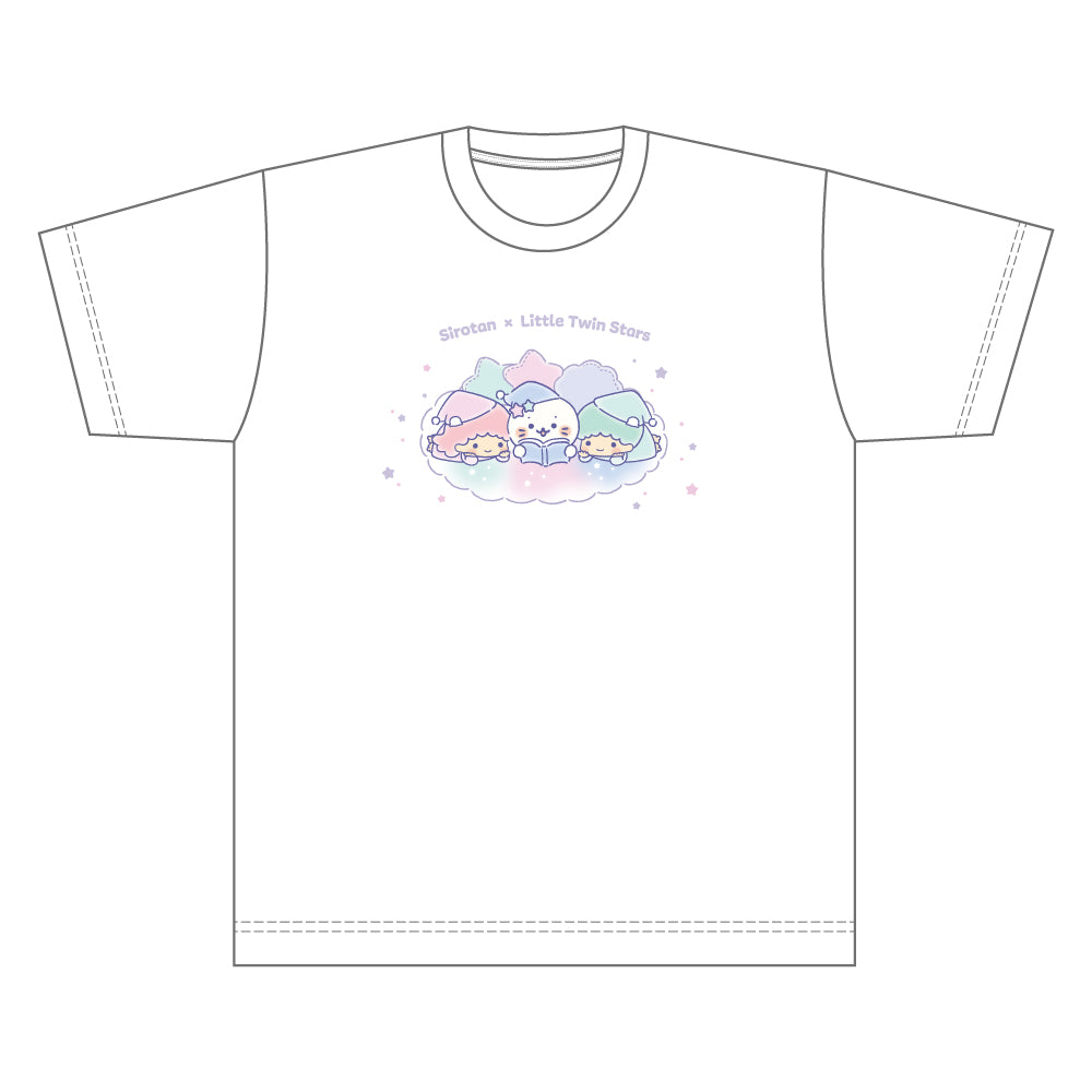 しろたん × サンリオキャラクターズ vol.3 Tシャツ / しろたん×リトルツインスターズ (Mサイズ)