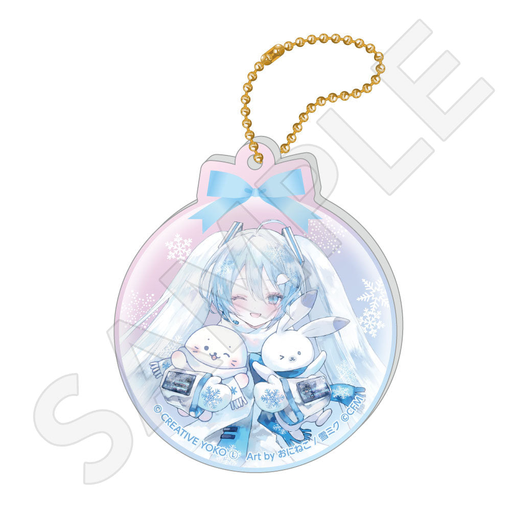 しろたん×雪ミク オーロラアクリルキーホルダー 等身ver.