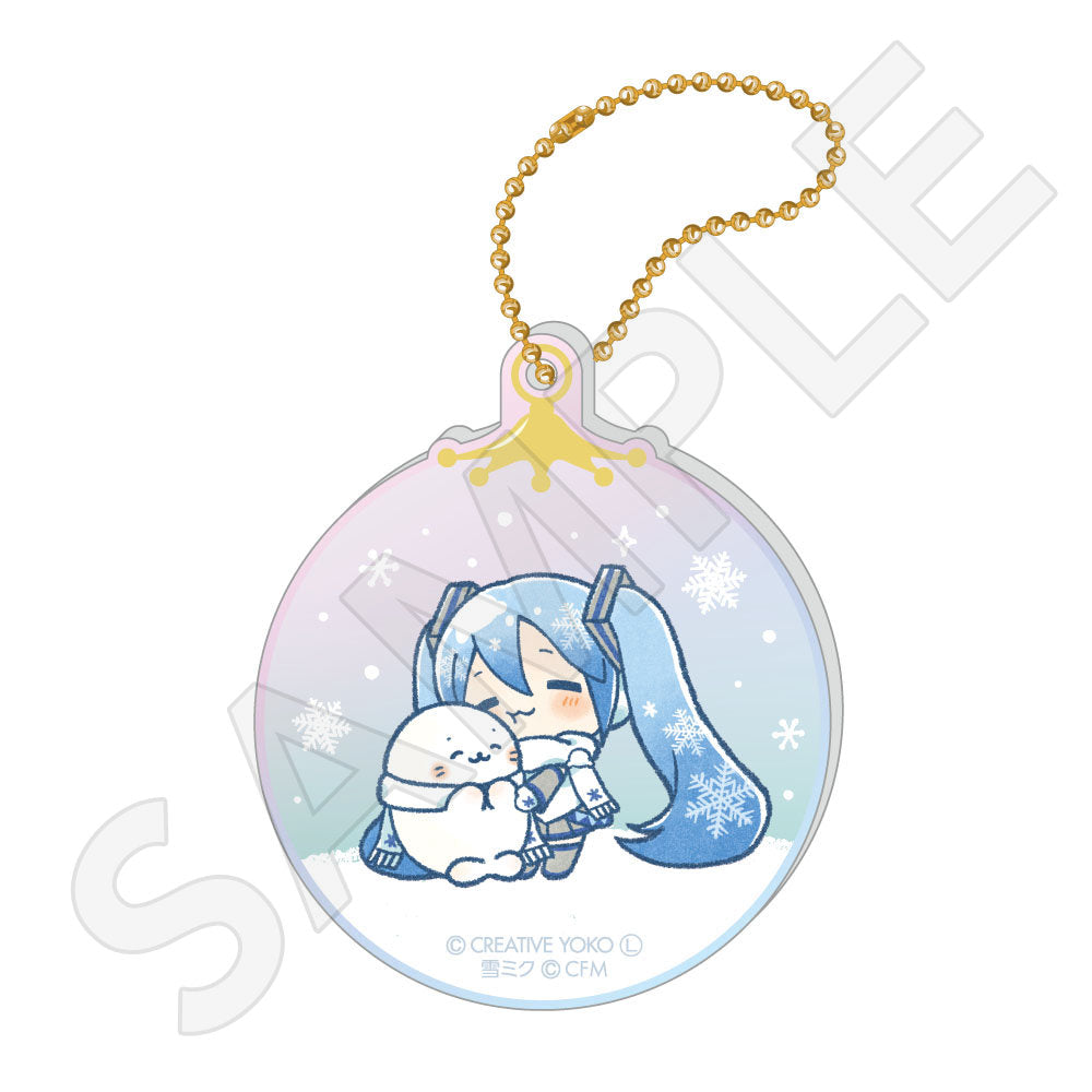 しろたん×雪ミク オーロラアクリルキーホルダー ちびキャラver. 【C】