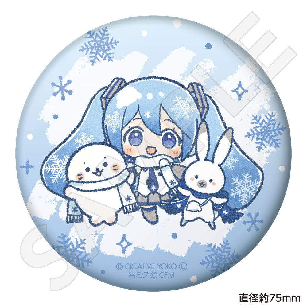 しろたん×雪ミク ぷにぷに缶バッジ ちびキャラver. 【A】