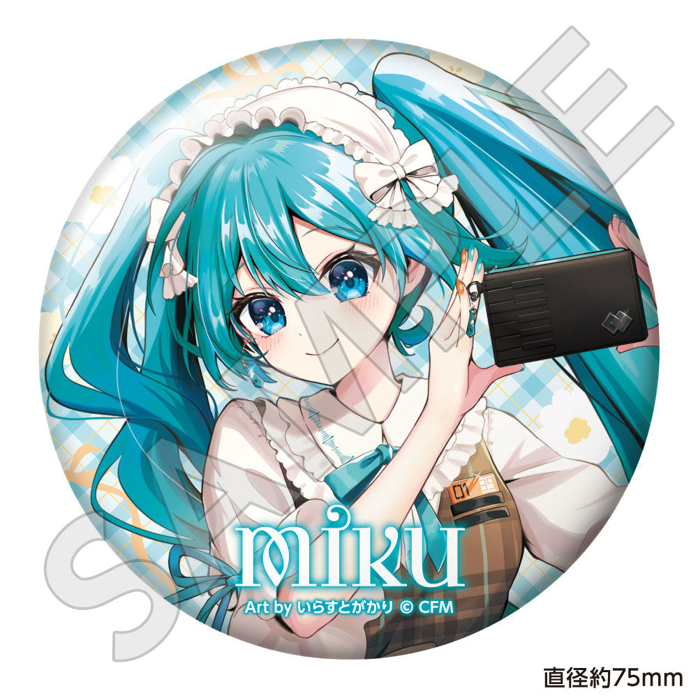 初音ミク×SOLWA メタリック缶バッジ Art by いらすとがかり