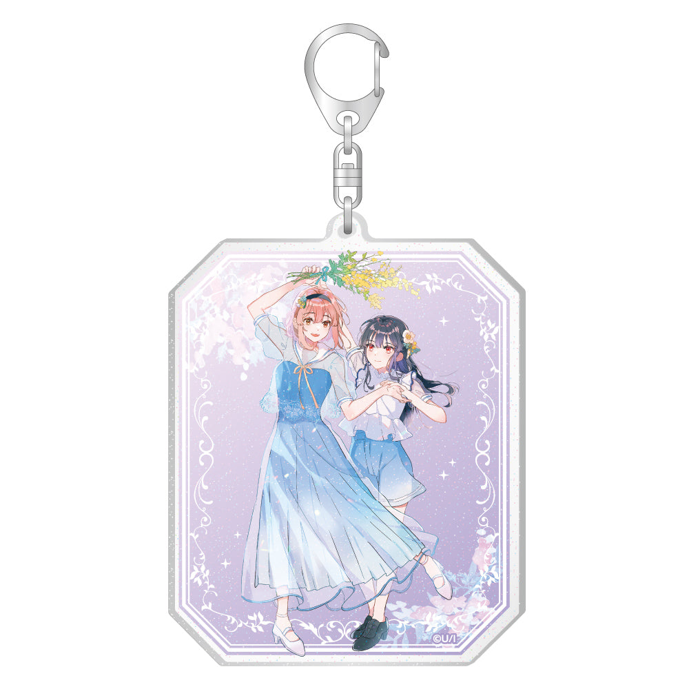 踊り場にスカートが鳴る ラメ入りアクリルキーホルダー/A