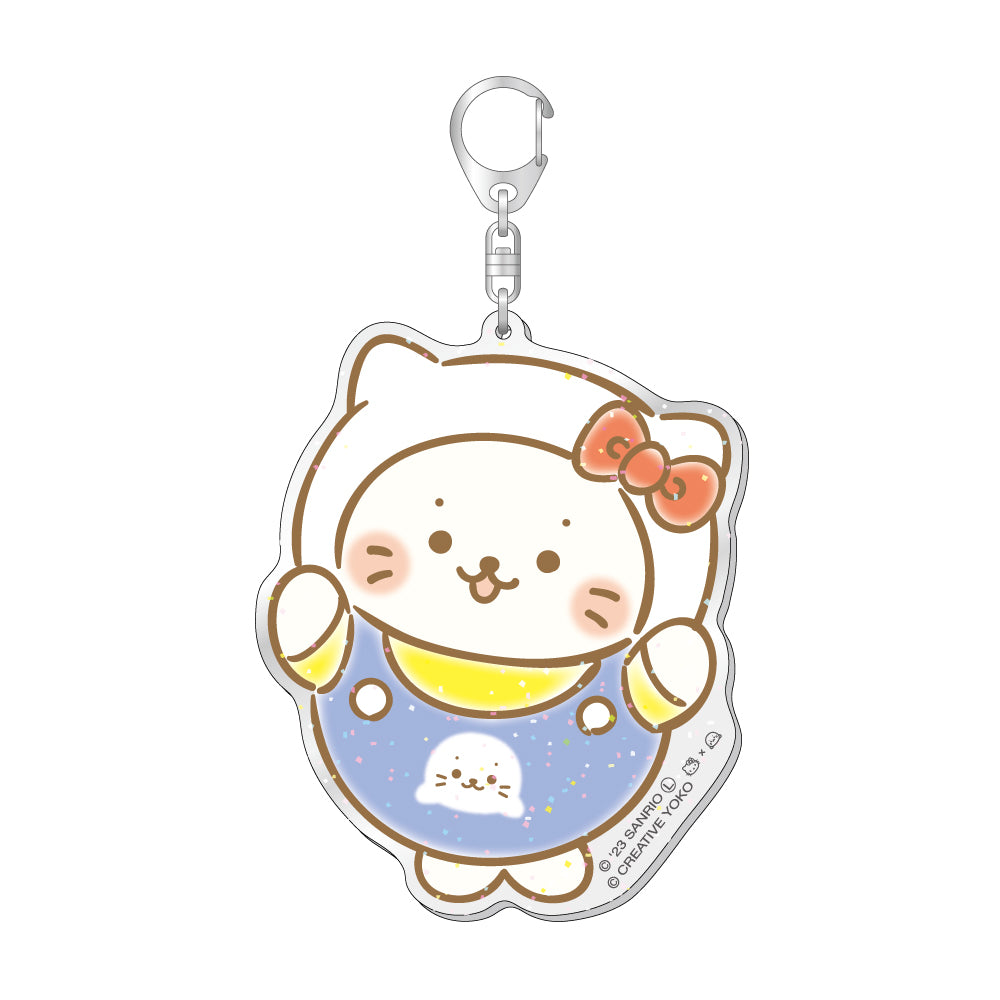 ラメ入りBIGアクリルキーホルダー / しろたん(ハローキティ)