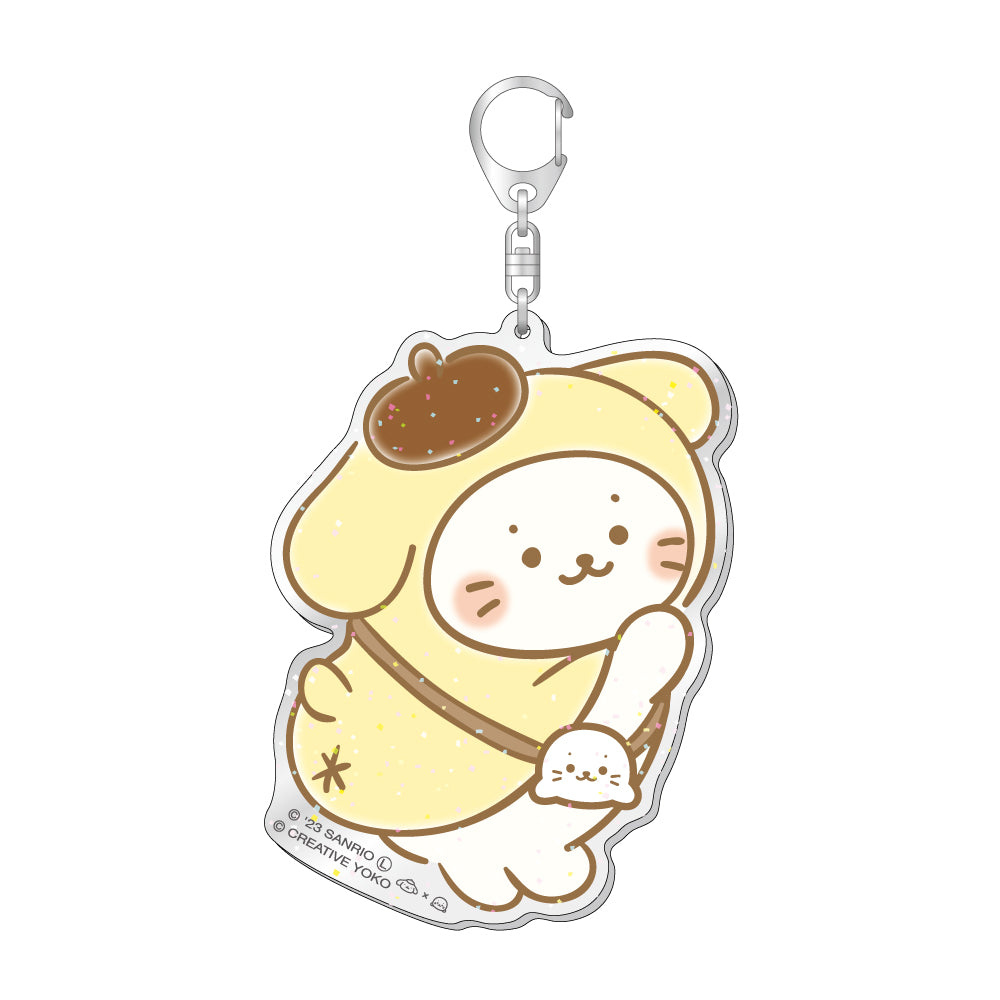 ラメ入りBIGアクリルキーホルダー / しろたん(ポムポムプリン)
