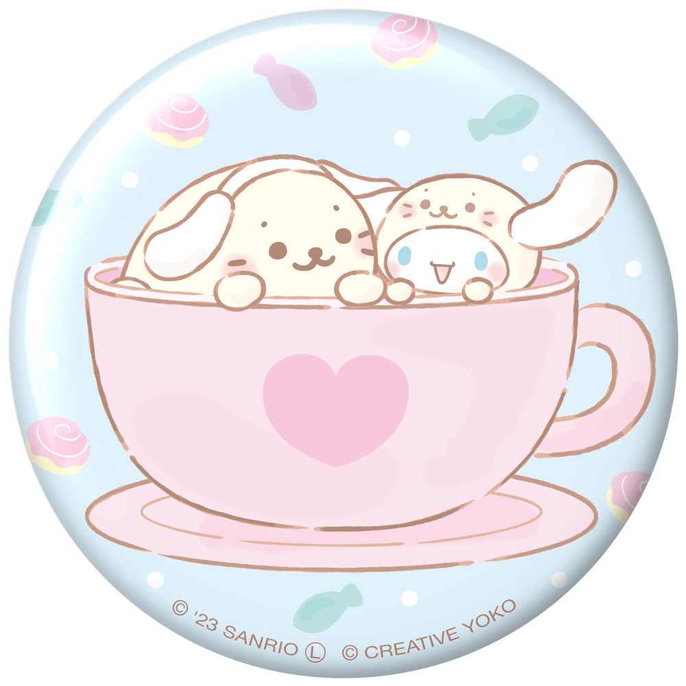 しろたん × サンリオキャラクターズ ぷにぷに缶バッジ / しろたん