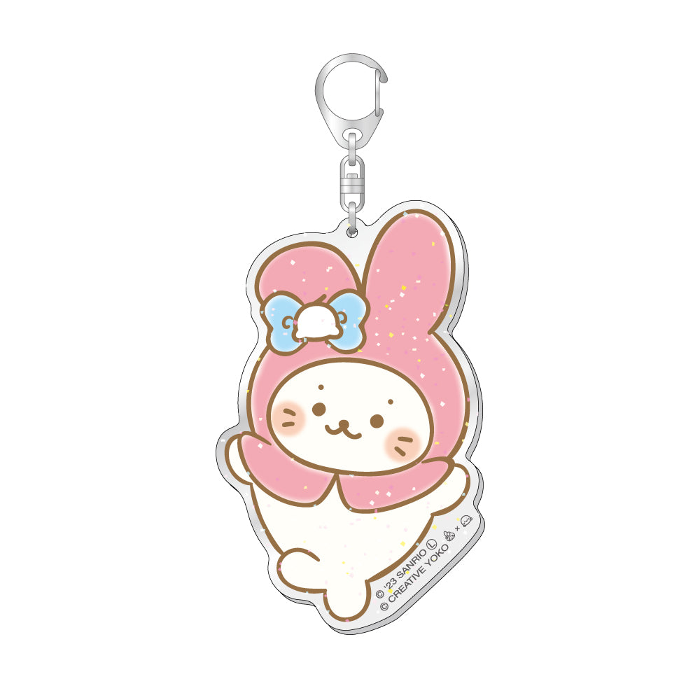 ラメ入りBIGアクリルキーホルダー / しろたん(マイメロディ)