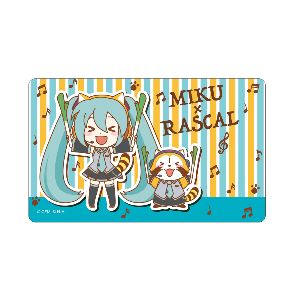 初音ミク×ラスカル 光るICカードステッカー