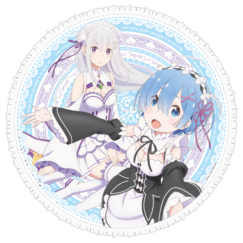 Re:ゼロから始める異世界生活 アールヌーボーシリーズ スポーツタオル Re:ゼロから始める異世界生活 バスタオル ラムとレムの誕生日