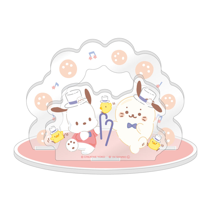 しろたん × はぴだんぶい アクリルジオラマ / しろたん×ポチャッコ