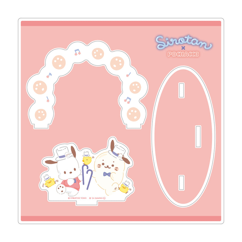 しろたん × はぴだんぶい アクリルジオラマ / しろたん×ポチャッコ