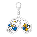 しろたん × はぴだんぶい ラメ入りツインアクリルキーホルダー / しろたん×あひるのペックル