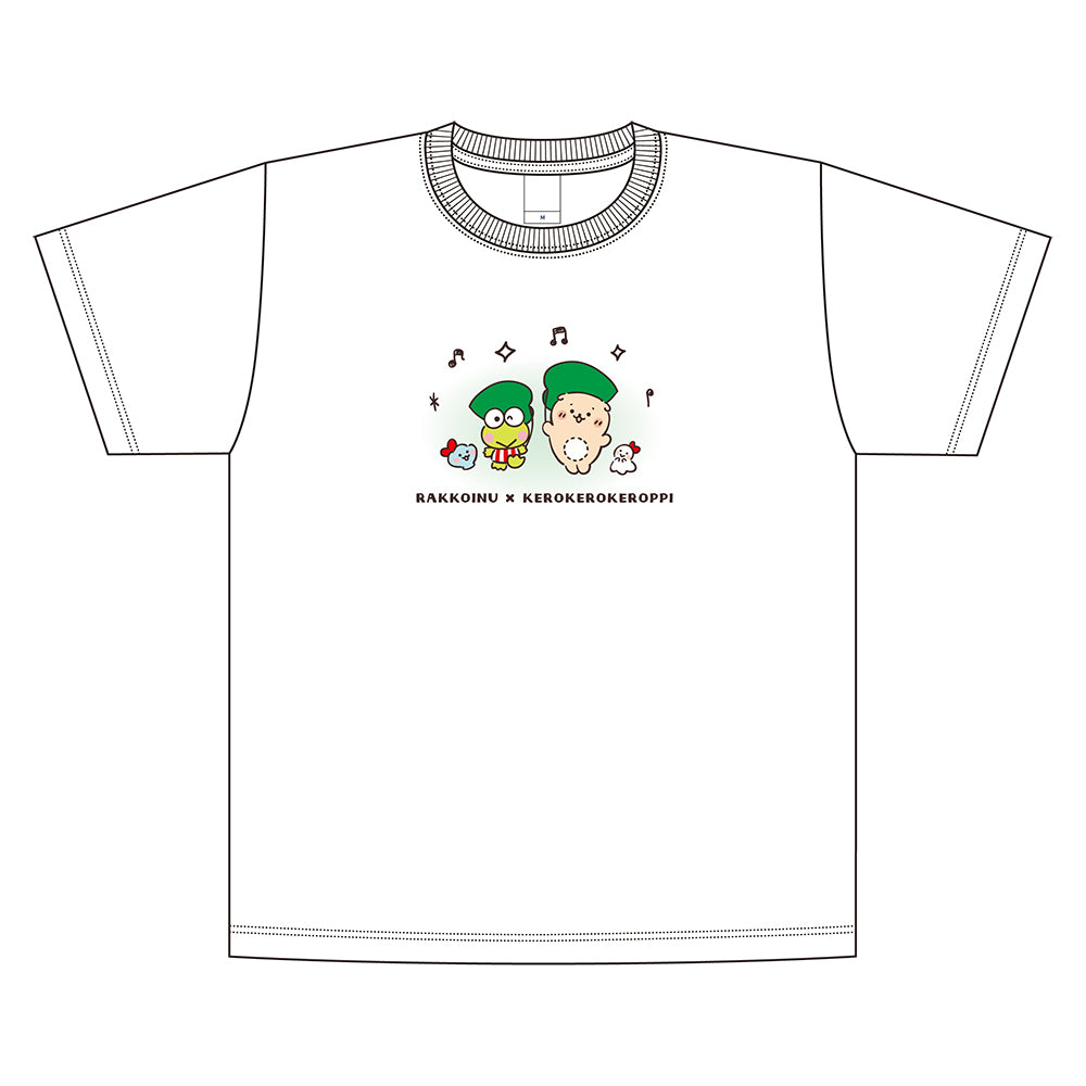 しろたん × はぴだんぶい Tシャツ / けろけろけろっぴ