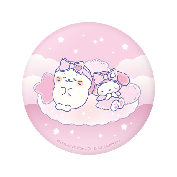 【こじみちゃん】しろたん 25周年 非売品 限定 缶バッジ ペーパーバック しろたん × サンリオキャラクターズ vol.3 ぷにぷに缶バッジ