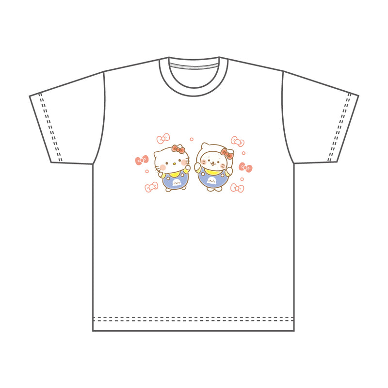 しろたん × サンリオキャラクターズ Tシャツ / しろたん×ハローキティ