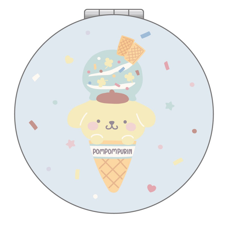 しろたん × サンリオキャラクターズ 折りたたみミラー / ポムポムプリン