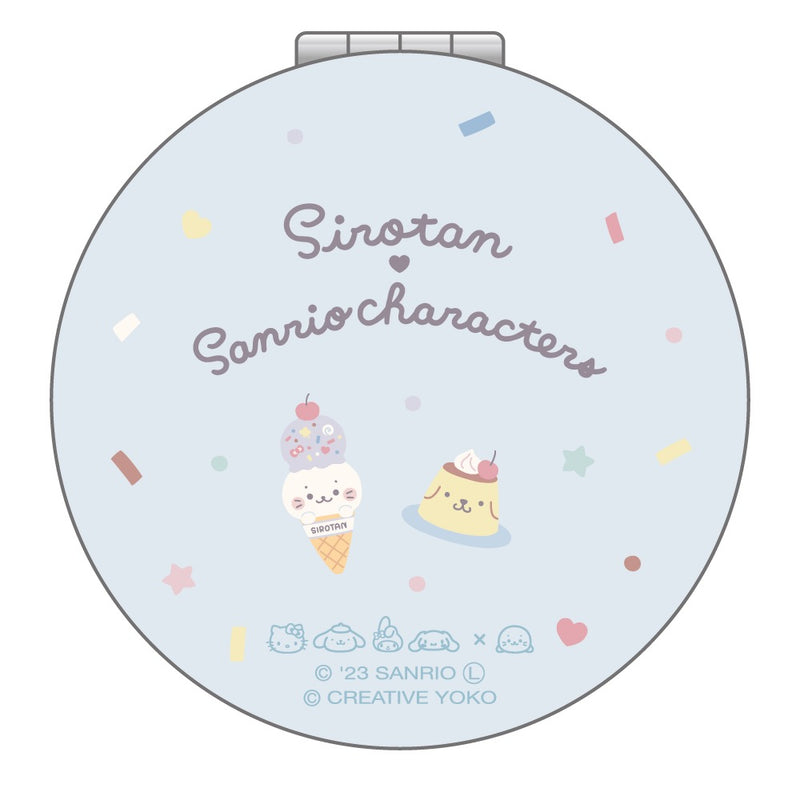 しろたん × サンリオキャラクターズ 折りたたみミラー / ポムポムプリン