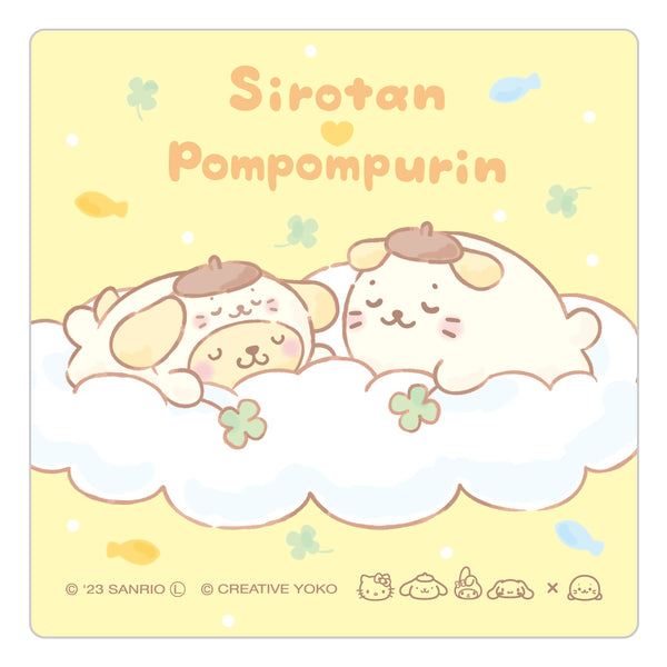 しろたん × サンリオキャラクターズ ハンドタオル / しろたん×ポムポムプリン
