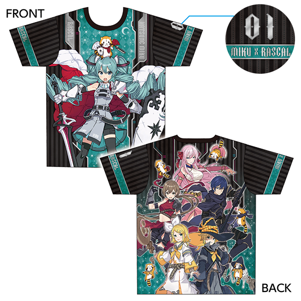 初音ミク×ラスカル2021　フルグラフィックTシャツ　Mサイズ
