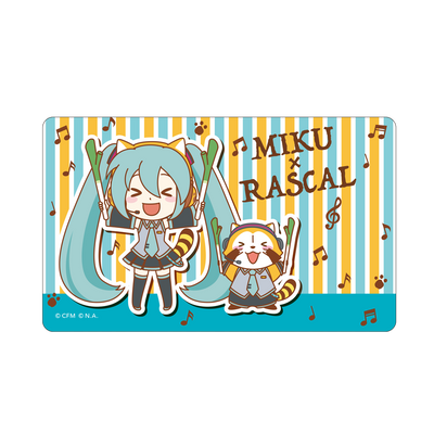 初音ミク×ラスカル 光るICカードステッカー